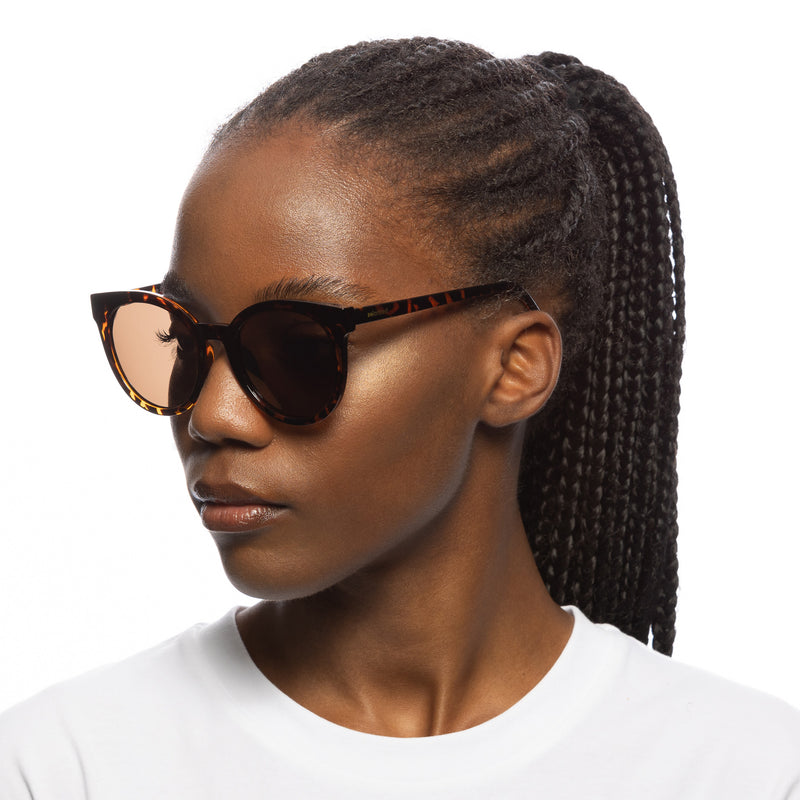 RETRO ROUND DARK TORT BROWN MONO POLARIZED