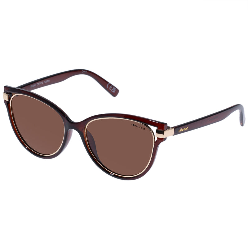 RESORT CAT-EYE CHOCOLATE / GOLD BROWN MONO POLARIZED