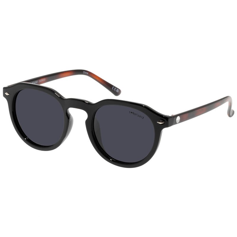 VINTAGE ROUND BLACK / TORT GRAD SMOKE MONO POLARISED