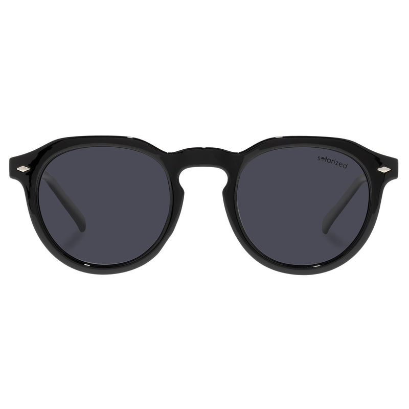 VINTAGE ROUND BLACK / TORT GRAD SMOKE MONO POLARISED