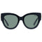 CHIC CAT-EYE BLACK KHAKI MONO POLARISED